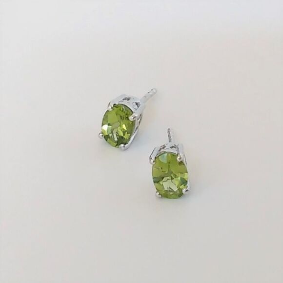 Peridot 5x7 Oval 2 Cttw Post Earrings - Picture 1 of 7
